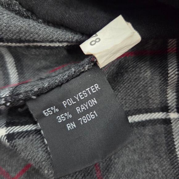 Tripp NYC Womens L Gray Plaid Corset Top Halter Y2K 90’s Fairy Goth Milkmaid - Picture 7 of 7